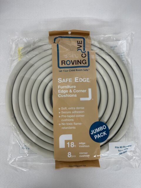Roving Cove SlimFit Edge and Corner Protectors for Baby Proofing, Small  15ft Edge + 4 Corners, Coffee Brown