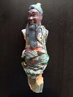 Fine Antique Chinese Guan Gong Warrior God Imperial Head Bust Sancai Statue ART