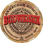 Tin Signs Decorative Sign 'Budweiser Barrel End' Size 11.75" Diameter - 2165