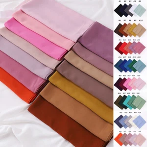 Frauen Square Chiffon Hijab Muslim Kopf Schal Weiches Kopftuch Turban Hijab Wrap - Bild 1 von 56