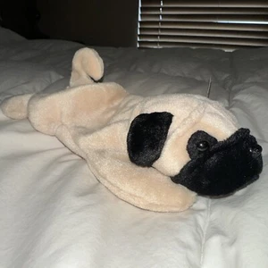 Pugsly The Dog Ty Raro Gorro Bebé 1996 Raro Error de Etiqueta - Imagen 1 de 7