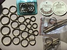 Non Welded Brass Rings. Assorted Sizes & Atlas Craft Wood Rings. Brass Hangers +