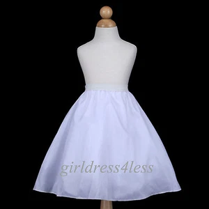 4-LAYER FULL WEDDING FLOWER GIRL DRESS SLIP UNDERSKIRT CRINOLINE PETTICOAT-S M L - Picture 1 of 2