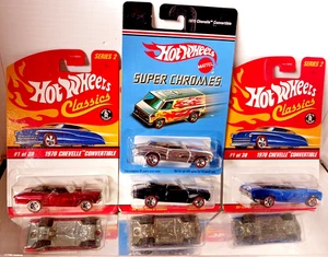 Hot Wheels 1979 Chevy Chevelle Convertible -4 Car Lot- Classics- Super Chromes - Picture 1 of 22
