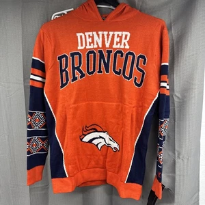 Men's Denver Broncos Klew Big Logo Pullover Sweater Hoodie - Large - New - Picture 1 of 14