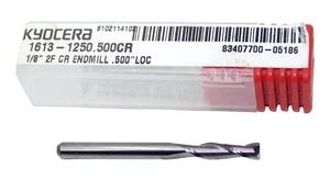 1/8"" (.1250")MOLINO FINAL DE CARBURO 2 FLAUTA (radio final 0.010"") kyocera 1613-1250.500cr - Imagen 1 de 4