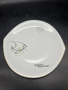 Vintage Noritake Nippon Toki Kaisha Fisch Schwarz & Gold Essteller 10" - Bild 1 von 11
