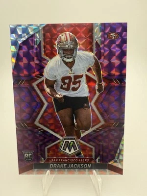 2022 Panini Mosaic - Rookies Drake Jackson #394 Purple Mosaic Prizm /49 (RC) - Image 1 of 4