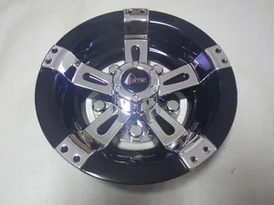 Golf Cart EZGO Yamaha Club Car 8" Maverick Black | Chrome Wheel Cover 1 Hub Cap - Picture 1 of 2