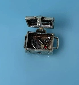 Rare Vintage Nuvo Charm Schatztruhe öffnet Edelstein Set 925 Sterling Silber 3,8g - Bild 1 von 5