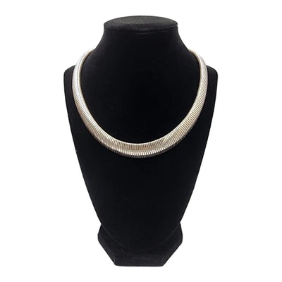 Collar Gargantilla Omega Plata Fina De Colección 999 Cadena Serpiente 16" Graduado 10-15 mm 55g Foto 1 de 4