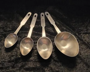 NORPRO 18/10 Stainless Steel Measuring Scoops Ladle Spoon Heavy Duty 4 Pc Set - Picture 1 of 4