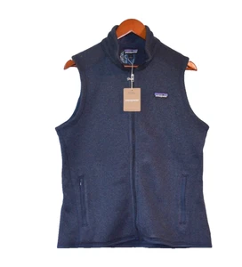 PATAGONIA maglione donna The Better gilet blu navy tasche frontali zip grande nuovo con etichetta - Foto 1 di 6