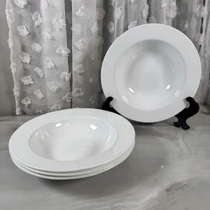 Corelle Vitrelle Large Rimmed Bowls 28 oz Soup Pasta Salad White Break Resistant - Picture 1 of 9