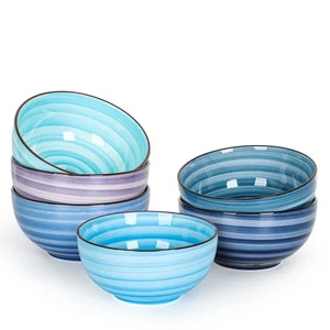 KitchenTour Dessert Bowls Set of 6, 12 OZ Ceramic Cereal Bowls for Kitchen, 4... - Picture 1 of 6
