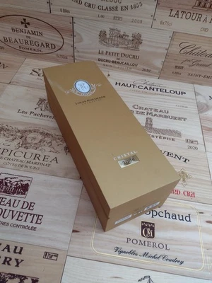 Cassetta porta vino in legno con coperchio ~ LOUIS ROEDERER CHAMPAGNE ~ francese, originale - Immagine 1 di 4