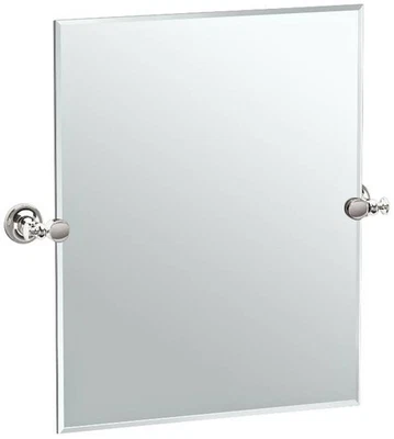 Gatco Tavern Polished Nickel 23 1/2" x 24" Vanity Mirror - Image 1 of 2