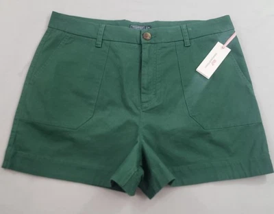 Vineyard Vines shorts womens sz 16 W 37 3.5" green pockets zip 2H001464 stretch - Image 1 of 4