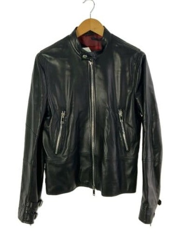 VALENTINO Giacca pilota singolo 50 Pelle di pecora Nero