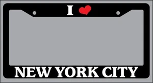 Black License Plate Frame "I Heart New York City" Auto Accessory Novelty 2416 - Foto 1 di 1