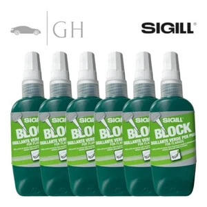 SIGILL - 6 X SIGILLANTI VERDE BLOCK FRENA FILETTI ANAEROBICO PER SUPERFICI PIANE - Foto 1 di 1