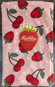 Strawberry Cherry Dreams Plush Throw Blanket Measures 50 x 60 Inches - Picture 1 of 5