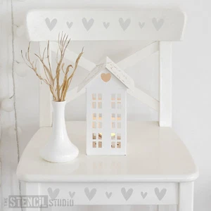 Vintage Heart Border Stencil Nursery Wall/Furniture Stencil -The Stencil Studio - Picture 1 of 13