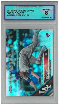 2016 Topps Chrome Update COREY SEAGER #HMT41 RC Rookie Refractor 016/250💎DSG 8 - Image 1 of 2