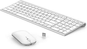 Seenda-Rechargeable Slim Wireless Keyboard & Mouse Set - Black WGJP-031B - Picture 1 of 7