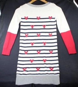 GAP Kids Disney Mickey Mouse Stripe Sweater Dress M Red White Blue logo - Picture 1 of 8