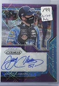 /99 Jeremy Clements #E-JC Auto 2021 Panini Prizm Endorsements Purple Velocity - Picture 1 of 3