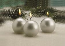 Biedermann & Sons Mini Ball Candles, Metallic Silver - Set of 12 (C4521S)