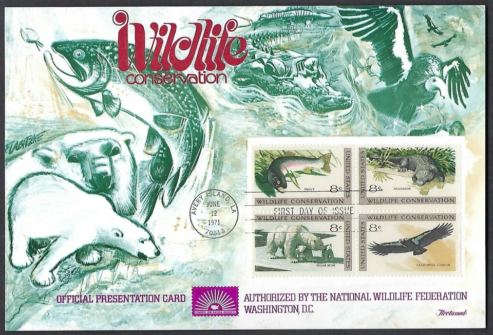 1427-30 MNH Fleetwood Official Presentation Card -  Wildlife Conservation -FDOI - Image 1 of 1