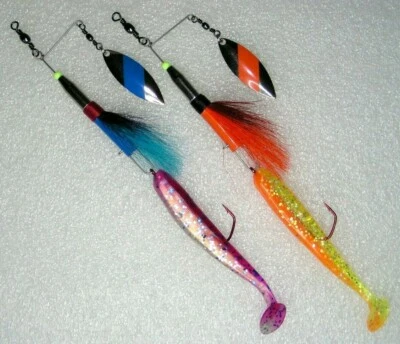 2 Spin Flyer,Streamer Spinner,Relax Gummifische, Spinnerbait, Zander,Hecht,Neu - Bild 1 von 3