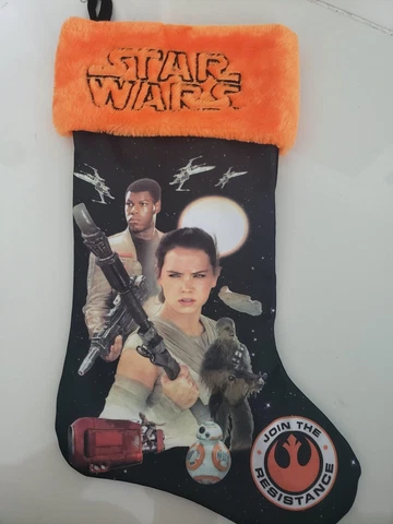 STAR WARS THE FORCE AWAKENS RESISTANCE HOLIDAY CHRISTMAS STOCKING 18" TALL! Cover