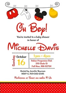 Mickey Mouse Baby Shower Invitation, Mickey Baby, Baby Shower, Boy, Invitation - Picture 1 of 1