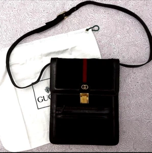 GUCCI Vintage Shoulder Bag Sherry Line Suede Leather Brown Authentic - Foto 1 di 8