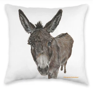 Donkey Throw Pillow, Decorative Pillow, Cute  Accent Pillow, Home Decor, Pet Lov - Picture 1 of 2