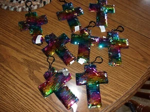keychain-new-seqiuned double sided cross, lovely. - Picture 1 of 3