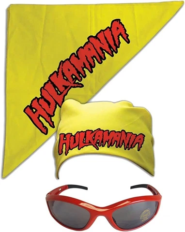 Hulk Hogan Hulkamania Bandana Sunglasses Costume -Yellow-Red Cover