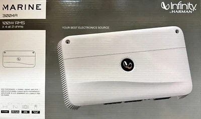 NEW Infinity M3004A 4-Channel Marine Amplifier — 75 Watts RMS x 4 - Image 1 of 4