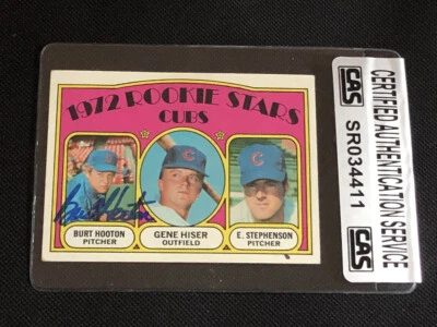 BURT HOOTON 1972 TOPPS ROOKIE SIGNED AUTOGRAPHED CARD #61 CUBS CAS AUTHENTIC - Image 1 of 2
