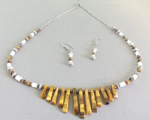 Tigers Eye Necklace/and Earrings (E) - Picture 1 of 1