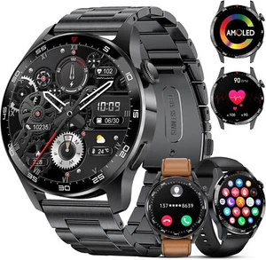 Smartwatch Herren Damen mit Telefonfunktion Armbanduhr für iPhone Samsung Huawei - Bild 1 von 6