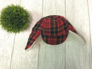 Old Navy Boys Girls Unisex 18-24 Months Red Plaid Trapper Winter Hat - Picture 1 of 5