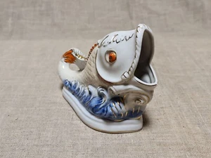  Figura de porcelana vintage soviética Rybka Korosten, servilletero. Decoración de cocina. - Imagen 1 de 11