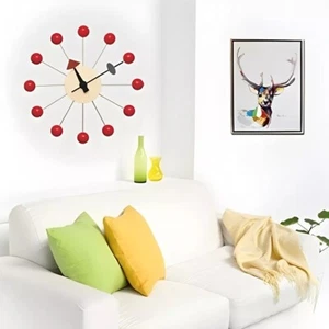 Vintage George Nelson Ball Clock Red Gold Mid Century Modern MCM Design - Picture 1 of 6
