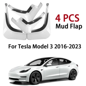 For Tesla Model 3 Mud Flaps Painted Pearl White 2016-2023 No Drilling Holes - Bild 1 von 3
