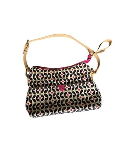Spartina 449 Crossbody Bag Pink Pattern Canvas & Leather Adjustable Strap With Z - Picture 1 of 9