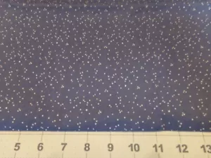 19" x 44" VINTAGE NAVY W/WHITE DOTS CALICO FABRIC #6191 - Picture 1 of 2